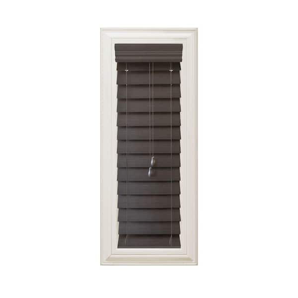Home Decorators Collection Espresso 2-1/2 in. Premium Faux Wood Blind - 10 in. W x 84 in. L (Actual Size 9.5 in. x W 84 in. L)