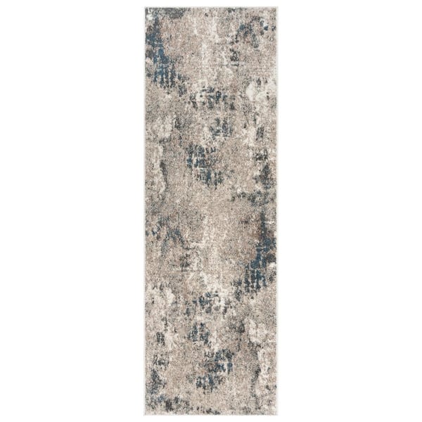 Heirloom Huma Beige 2 ft. x 6 ft. Abstract Indoor Runner Rug