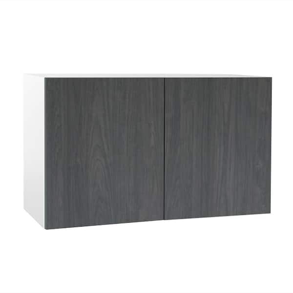 Cambridge Quick Assemble Modern Style, Carbon Marine 33 x 15 in. Wall Bridge Kitchen Cabinet (33 in. W x 12 in. D x 15 in. H)