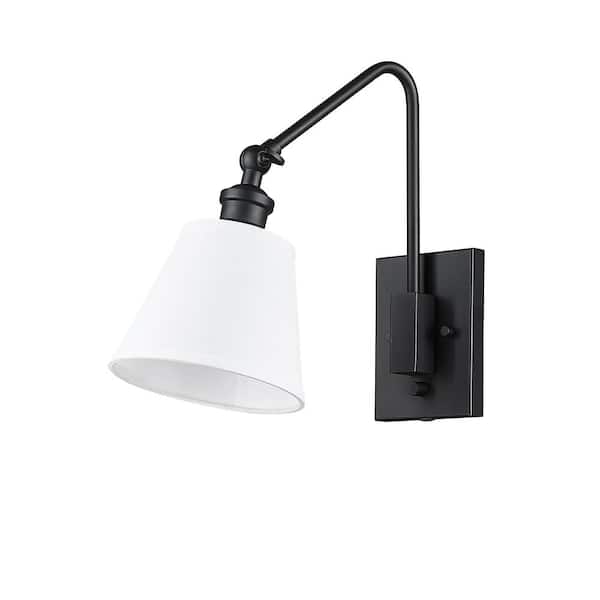 Elyon 1-Light 7 in. Matte Black Swing Arm Sconce