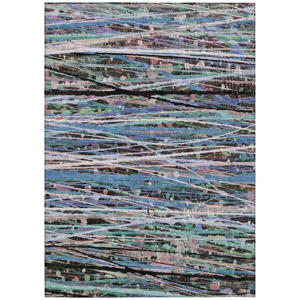 Addison Rugs Chantille Machine Washable Indoor/Outdoor Abstract ACN2125 Blue 8 ft. x 10 ft. Area Rug
