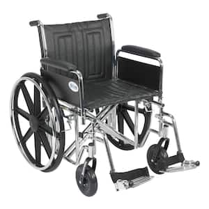 Sentra EC Heavy Duty Wheelchair with Full Arms, Swing Away Footrest and 20 in. Seat