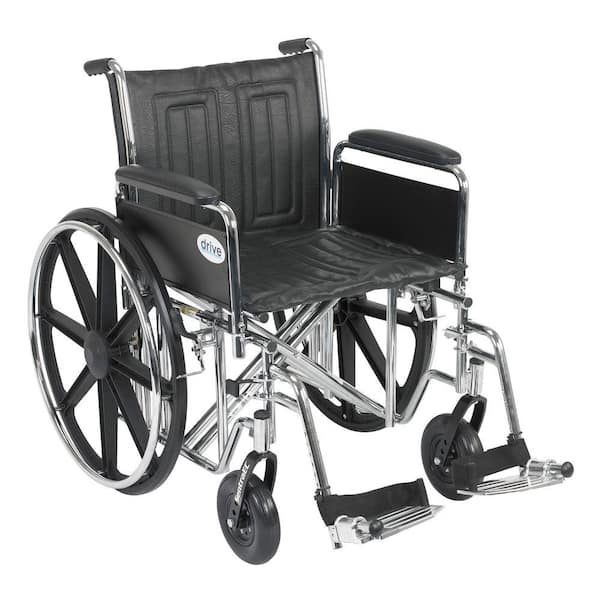 Drive Medical Sentra EC Heavy Duty Wheelchair with Full Arms, Swing Away Footrest and 20 in. Seat