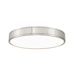 Madison 20.5 in. Brushed Nickel Integrated LED Flush Mount with Frosted Acrylic Shade (1-Pack)