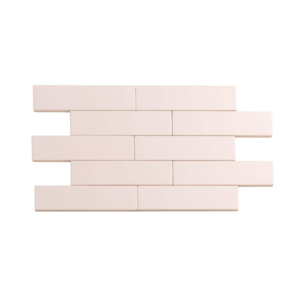 Matte Pink Ceramic Subway Tile 2" x 8"