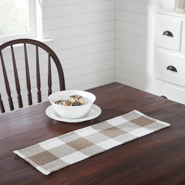 VHC Brands Annie 8 in. W x 24 in. L Brown Buffalo Check cotton Blend Table Runner