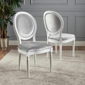 Camille Horizon Grey and Gloss White Dining Chairs (Set of 2)