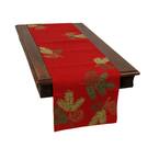 0.1 in. H x 15 in. W x 90 in. D Christmas Pine Tree Branches Embroidered Double Layer Table Runner