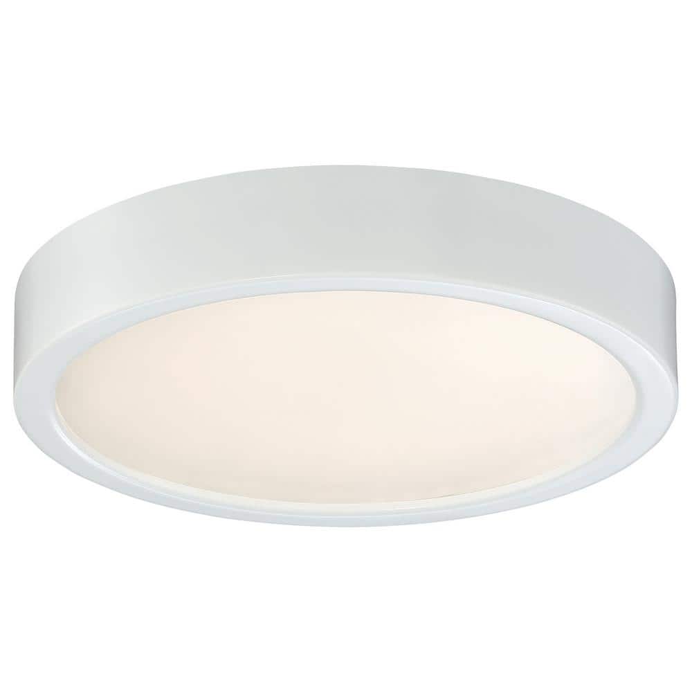 White Glass LED Flush Mount Ceiling Light