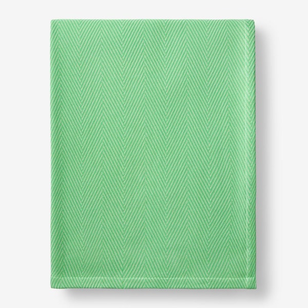 The Company Store Chevron Green Cotton Twin Blanket
