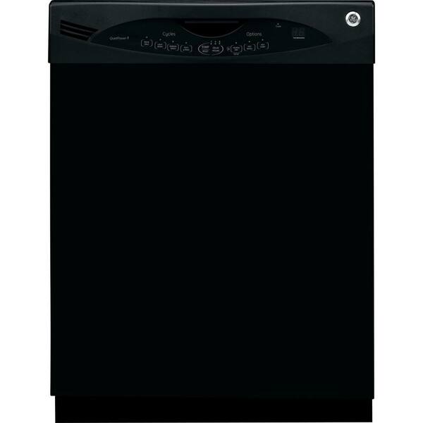 GE 24 in. Black Front Control Built-In Tall Tub Dishwasher 120-Volt with Stainless Steel Tub and 56 dBA