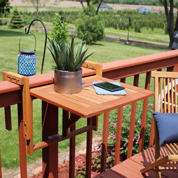 Sunnydaze Sunnydaze Meranti Folding Balcony Railing Table