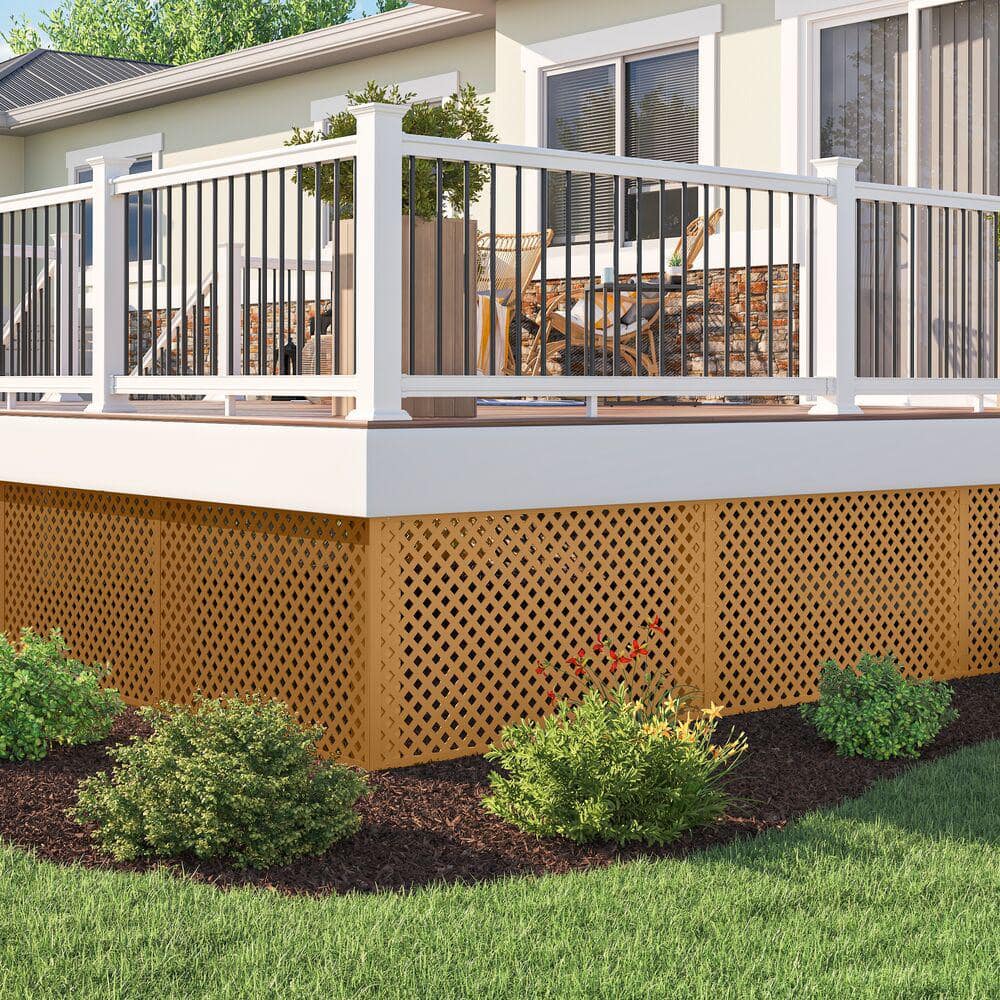 4 ft. x 8 ft. Sierra Cedar Privacy Diamond Vinyl Lattice Panel