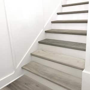 Lewes Gray 1.25 in. T x 12.01 in. W x 47.24 in. L Luxury Vinyl stair Tread Eased Edge (2-pieces/case)