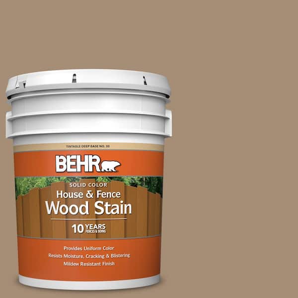 BEHR 5 gal. #SC-121 Sandal Solid Color House and Fence Exterior Wood Stain