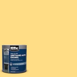 1 qt. #340B-5 Yellow Brick Road Semi-Gloss Enamel Urethane Alkyd Interior/Exterior Paint