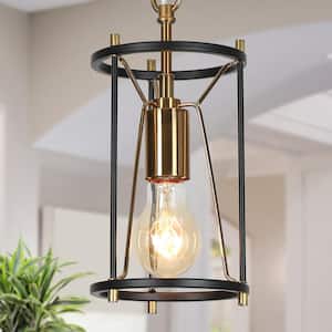 Industrial DIY Black Pendant Light, 1-Light Brass Dining Room Pendant Hanging Lights, Modern Kitchen Light Fixture