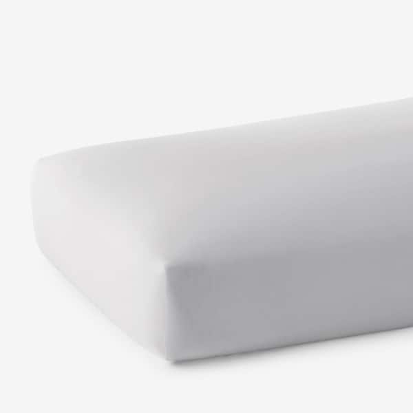 The Company Store Pearl Gray Solid 400-Thread Count Supima Cotton Percale King Fitted Sheet