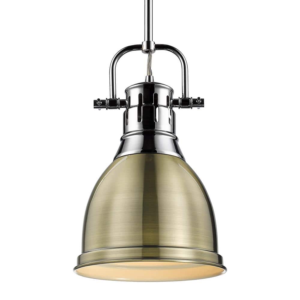 Duncan 1-Light Chrome Standard Mini Pendant with Metal Shade price history on PriceWatchPro