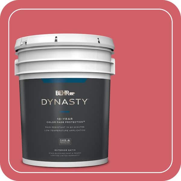 BEHR DYNASTY 5 gal. #140B-6 Italiano Rose Satin Enamel Exterior Stain-Blocking Paint & Primer