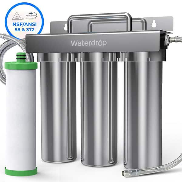 TST-UF 0.01μm Ultra-Filtration Under Sink Water Filter, Stainless Steel, 5X Service Life, Extra P1 Replacement Filter