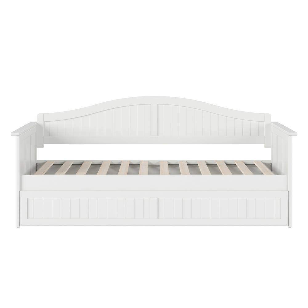 Nantucket White Twin Wood Daybed with Trundle and Storage