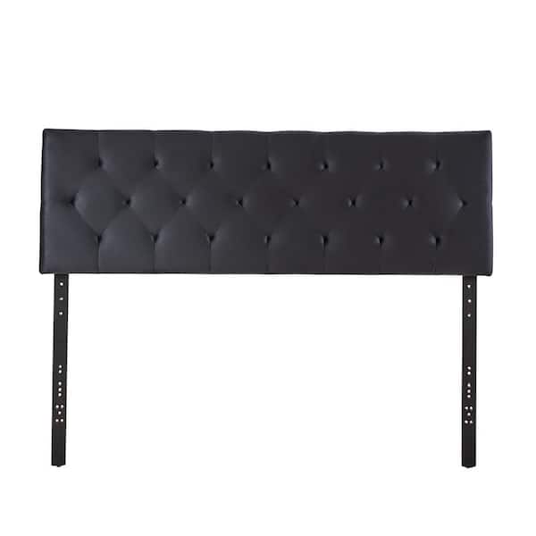 Brookside Jane Adjustable Black Velvet Upholstered Queen Headboard