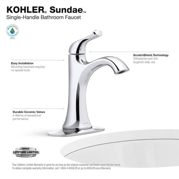 KOHLER Sundae Single Handle Single Hole Bathroom Faucet in Vibrant Brushed  Moderne Brass K-R28795-4D-2MB - The Home Depot