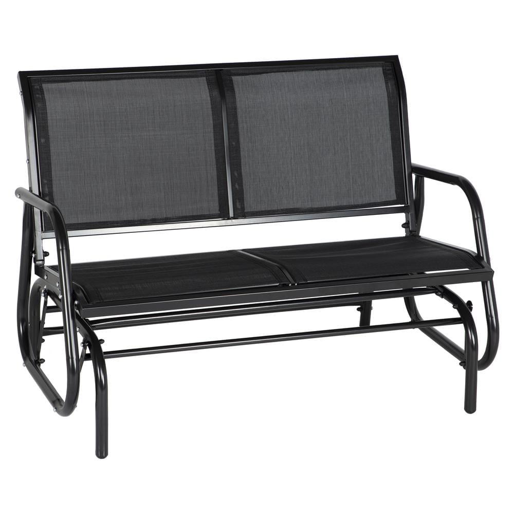 Mondawe Solo 48in. 2-People Navy Metal Outdoor Swing Lounge Glider ...