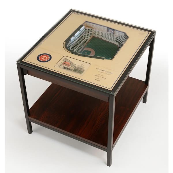 YouTheFan MLB Chicago Cubs 23 in. x 22 in. 25-Layer StadiumViews Lighted End Table - Wrigley Field