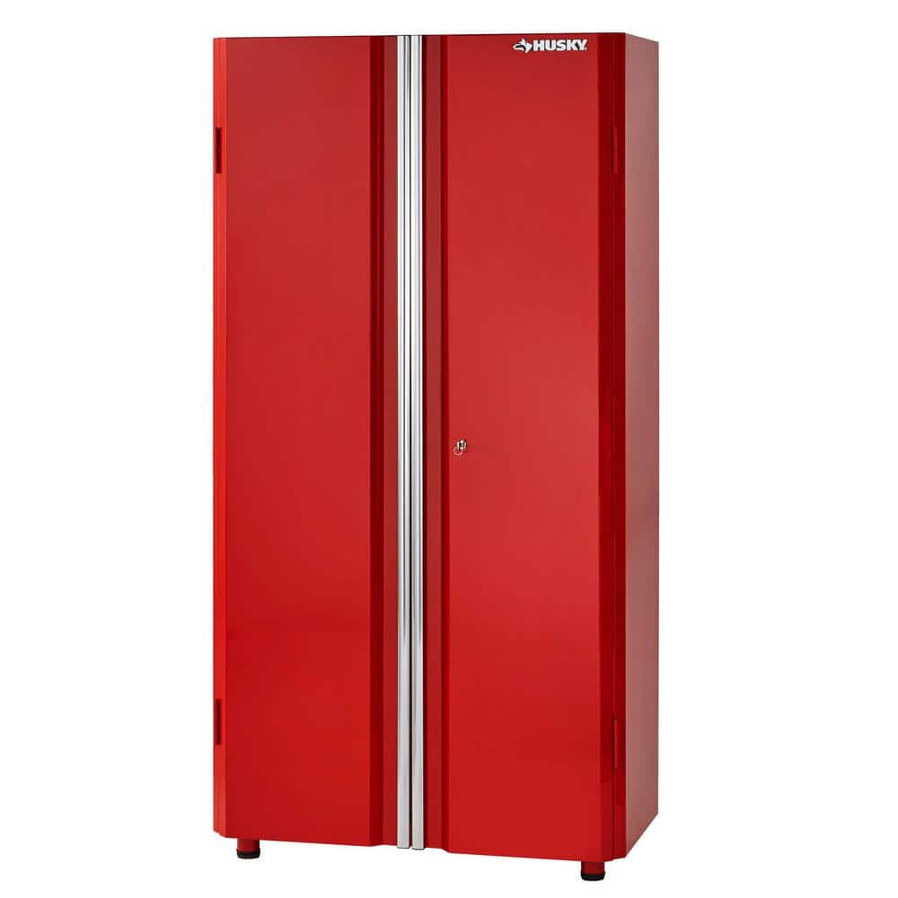 Ready-to-Assemble 24-Gauge Steel Freestanding Garage Cabinet in Red (36.6 in. W x 72 in. H x 18.3 in. D)