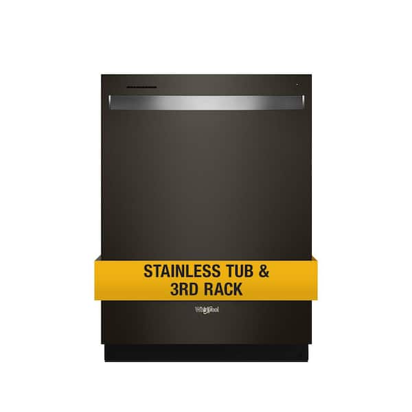 Whirlpool 24 in. Black Stainless Top Control BuiltIn Tall Tub