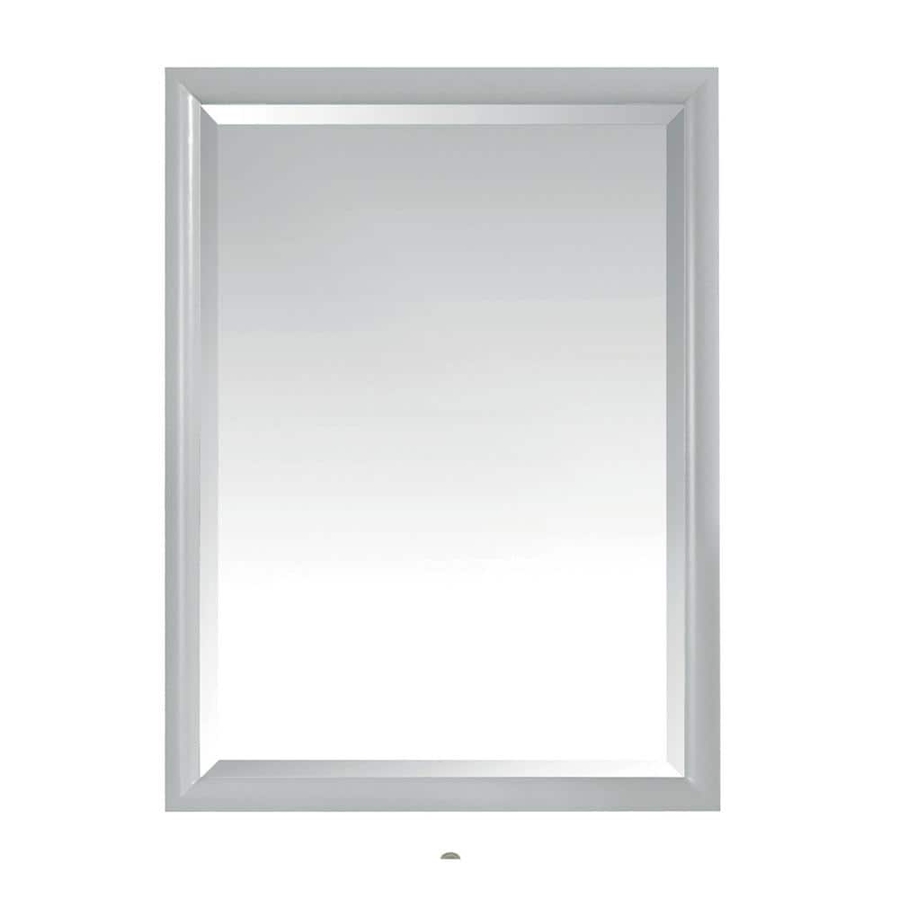 Emma Dove Gray Solid Birch Wood 24"x32" Rectangular Bathroom Vanity Mirror