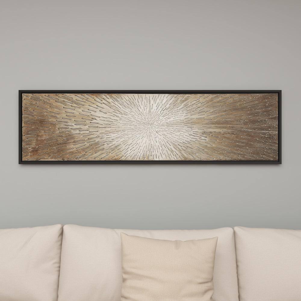 73" x 22" Brown Radial Starburst Canvas Wall Art