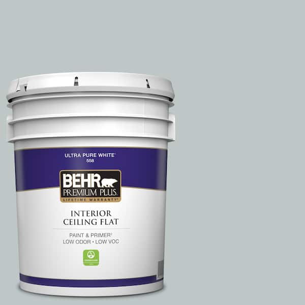BEHR PREMIUM PLUS 5 gal. #PPU12-10 Misty Morn Ceiling Flat Interior Paint