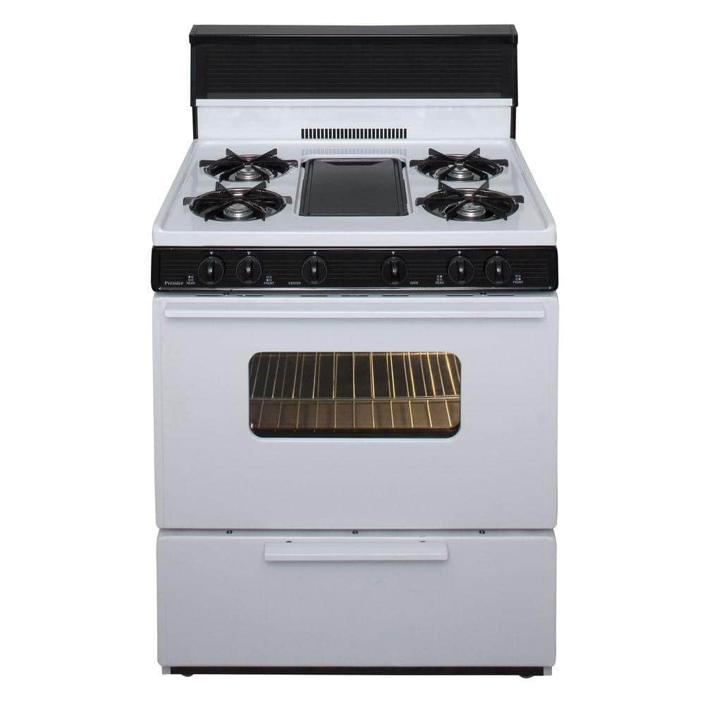 30 in. 3.91 cu. ft. Battery Spark Ignition Gas Range with 5 Burner and Grid