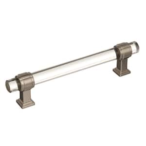 Glacio 5-1/16 in (128 mm) Clear/Satin Nickel Drawer Pull