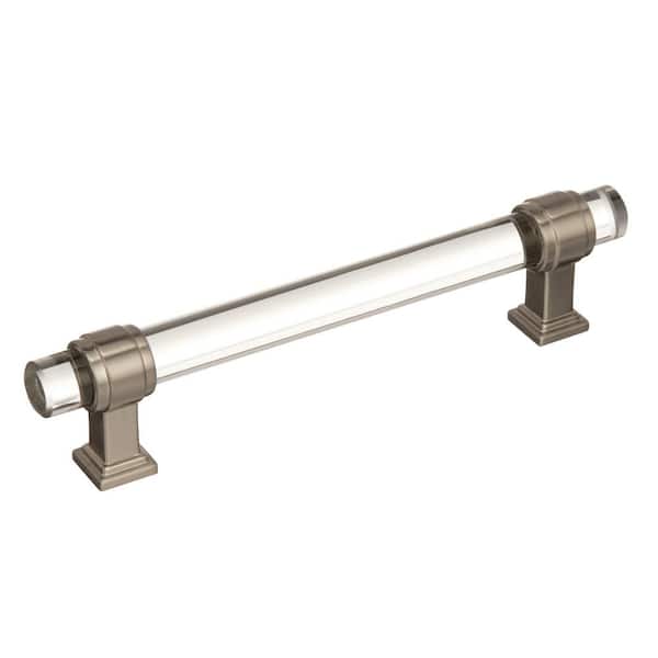 Glacio 5-1/16 in. (128mm) Modern Clear/Satin Nickel Bar Cabinet Pull