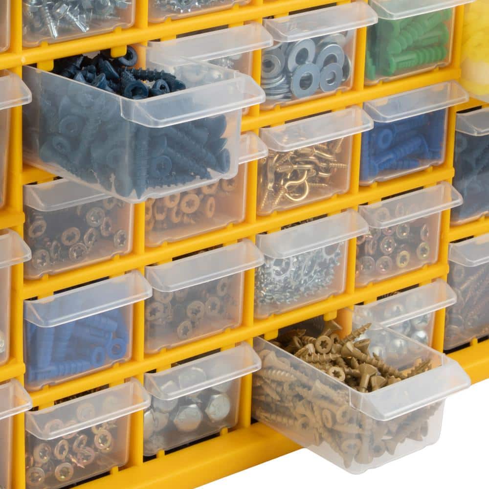 Yellow and Black 30-Drawer Plastic Small Parts Organizer