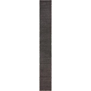 Solid Shag Graphite Gray 20 ft. Runner Rug