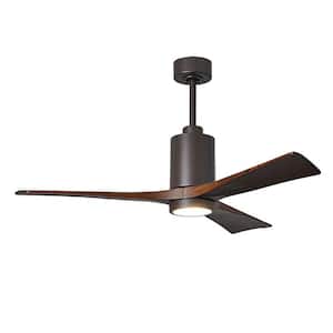 Patricia 52 in. LED Indoor/Outdoor Damp Textured Bronze Ceiling Fan with Remote Control, Wall Control
