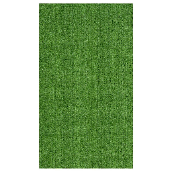 Waterproof Indoor/Outdoor 7 ft. x 13 ft. Green Low Pile Artificial Grass Turf Area Rug, 6 ft. 6 in. x 13 ft.