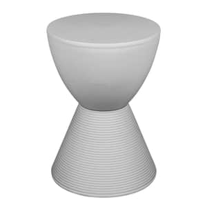 Boyd 11.75 in. W Light Grey Modern Round Plastic Accent Contemporary Lightweight Side End Table