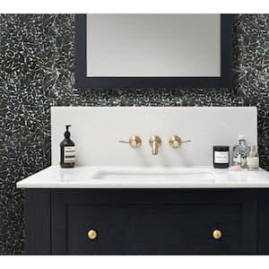Black 11.8 in. x 11.8 in. Pebble Polished and Honed Glass Mosaic Tile (4.83 sq. ft./Case)
