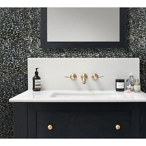 Black 11.8 in. x 11.8 in. Pebble Polished and Honed Glass Mosaic Tile (15 Cases/65.4 sq. ft./Pallet)