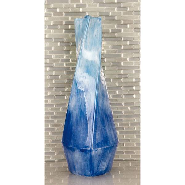 Litton Lane 21 in. Gradient Blue Decorative Vase