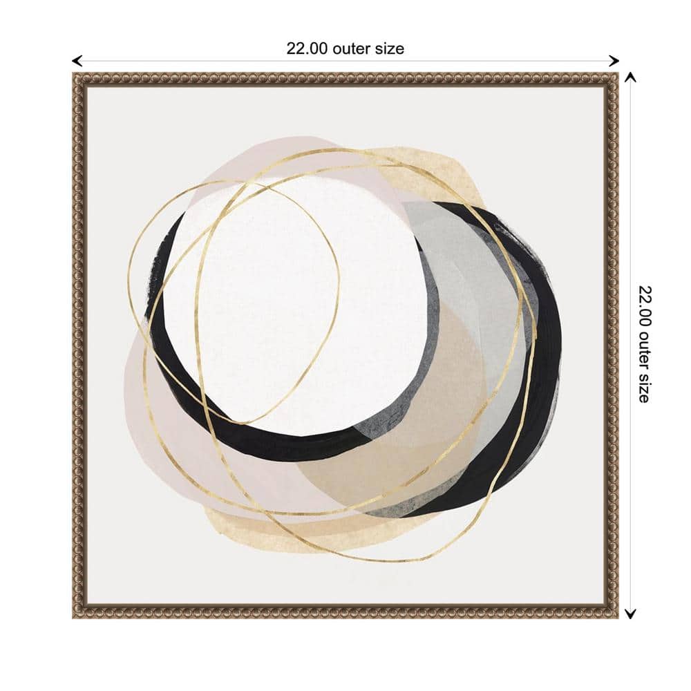 Ring of Gold I Abstract Canvas Art with Bronze Floater Frame