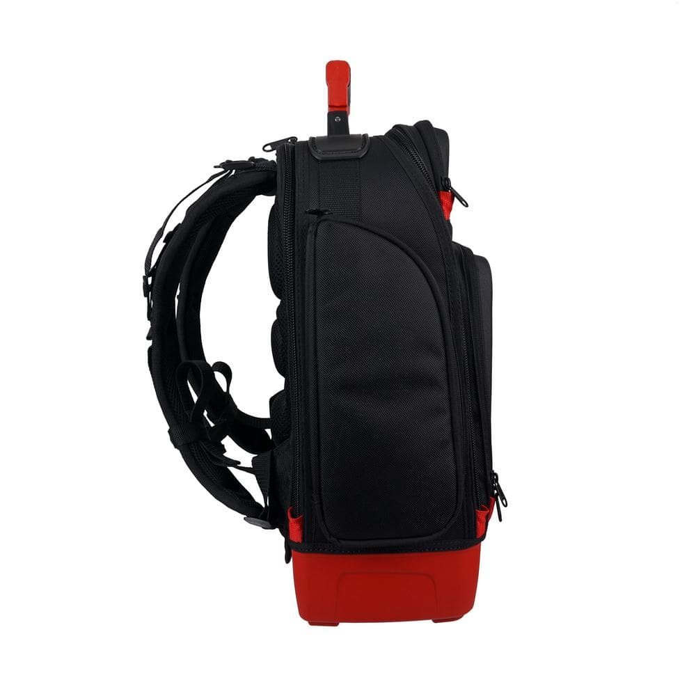 Heavy Duty Black and Red Tool Hauler Backpack