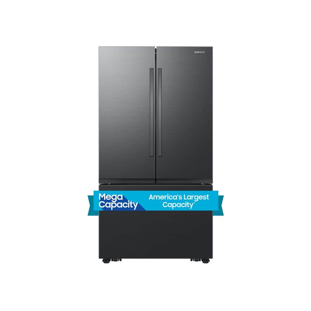 Samsung 32 cu. ft. Mega Capacity 3-Door French Door Refrigerator with Dual Auto Ice Maker in Matte Black Steel