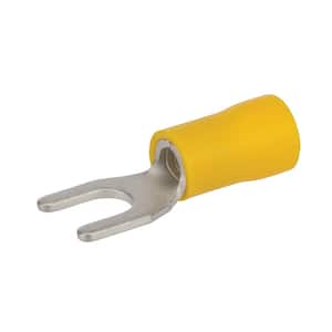 12-10AWG Vinyl Insulated Spade 1/4 in. Stud, Yellow (50-Pack)